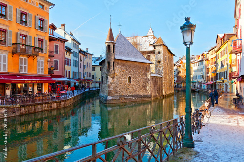 Quadro em tela Annecy im Winter, Frankreich