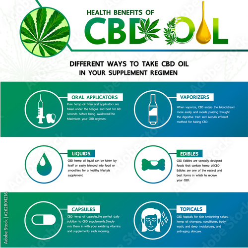 Cannabis with many benefits  vector illustration.