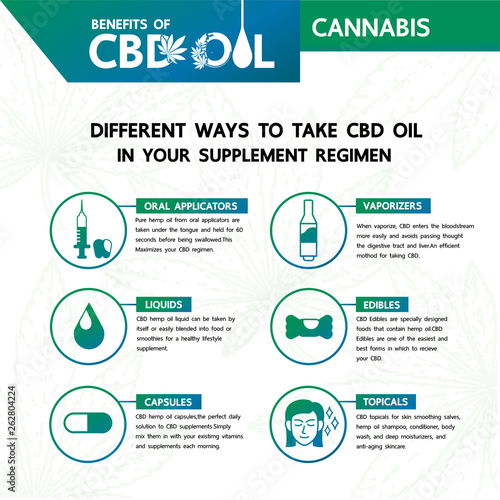 Cannabis with many benefits  vector illustration.