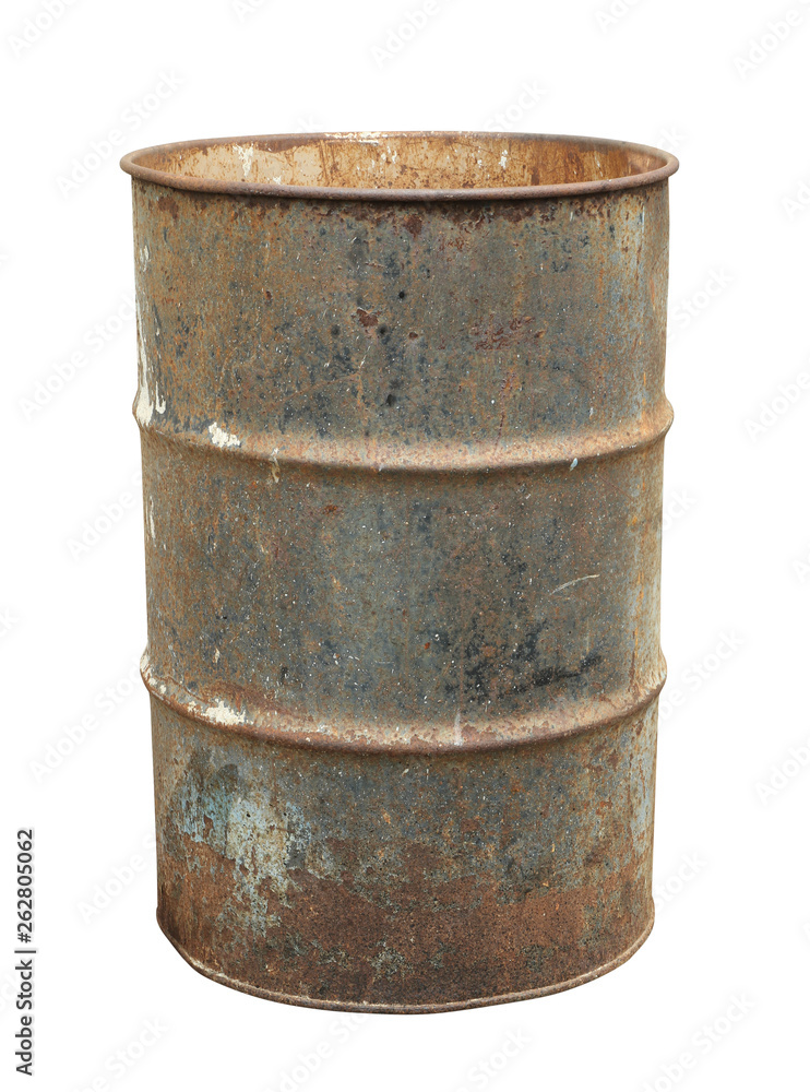 Rusty oil barrel (with clipping path) isolated on white background Rusty oil barrel (with clipping path) isolated on white background