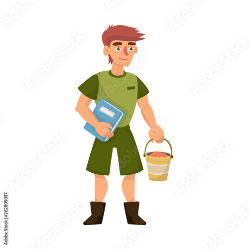 Foto Vector illustration of zookeeper and man sign