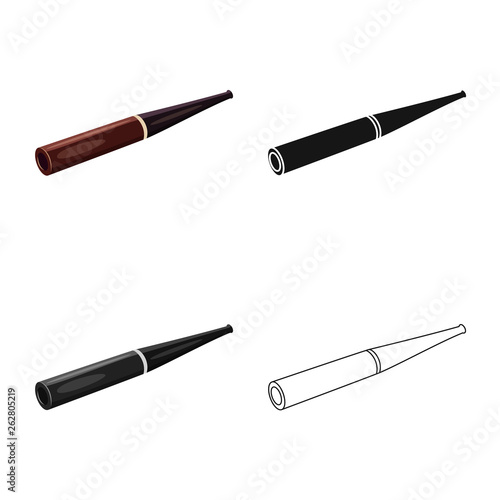 Vector illustration of cigar and mouthpiece  symbol. Collection of cigar and classical  vector icon for stock.