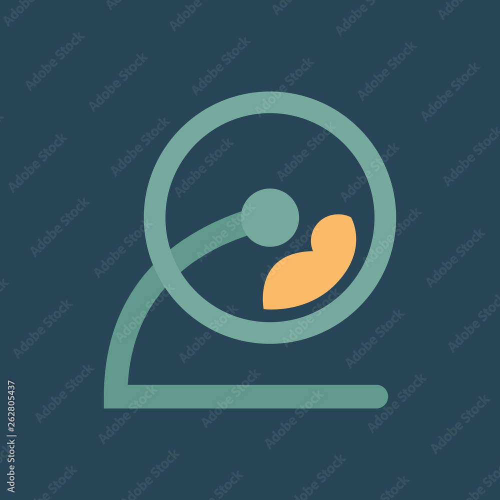 Silhouette icon hamster in wheel Silhouette icon hamster in wheel
