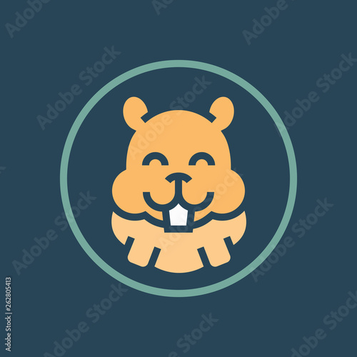Silhouette icon hamster in sphere