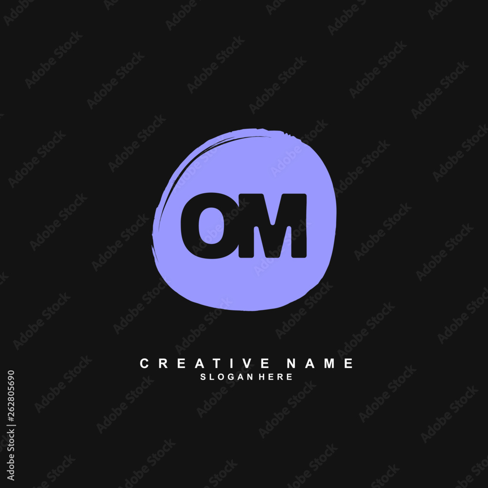 O M OM Initial logo hand draw template vector O M OM Initial logo hand draw template vector