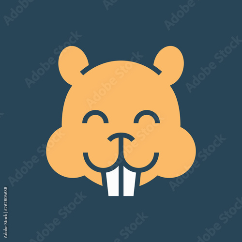 Silhouette icon muzzle of hamster