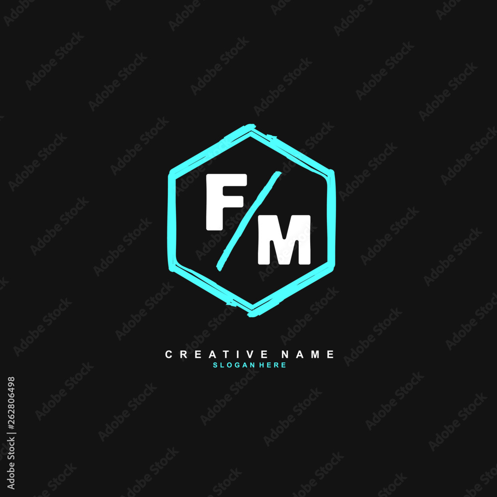 F M FM Initial logo hand draw template vector F M FM Initial logo hand draw template vector