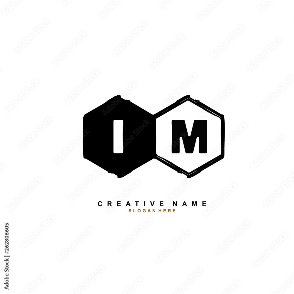 I M IM Initial logo hand draw template vector I M IM Initial logo hand draw template vector
