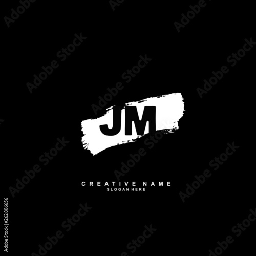 J M JM Initial logo hand draw template vector
