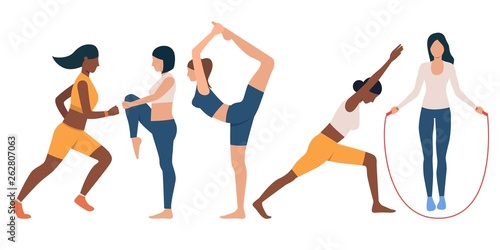 Collection of slim women training
