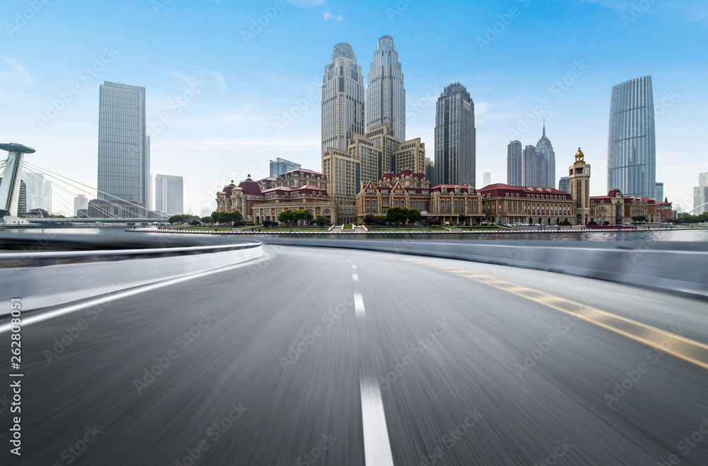 Expressway and Modern Urban Architecture in Tianjin, China