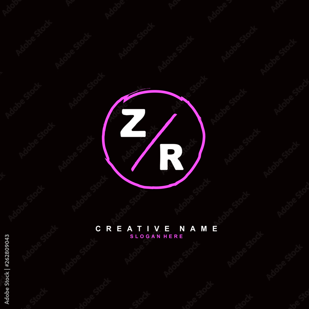 Z R ZR Initial logo template vector Z R ZR Initial logo template vector