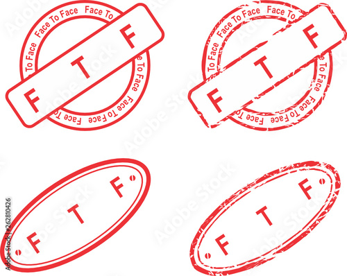 FTF red stamp isoalted collection in vector format