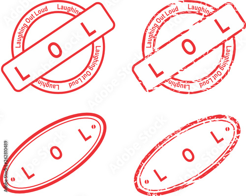 LOL red stamp isoalted collection in vector format