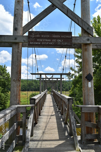 Suspension bridge over the creek