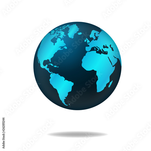 Vector globe icon of the world