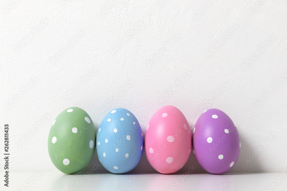 Set of handmade painted colorful easter eggs isolated on a white background Set of handmade painted colorful easter eggs isolated on a white background