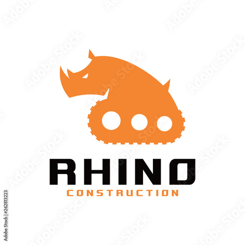 rhino & construction logo