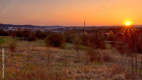 Sunset over the city