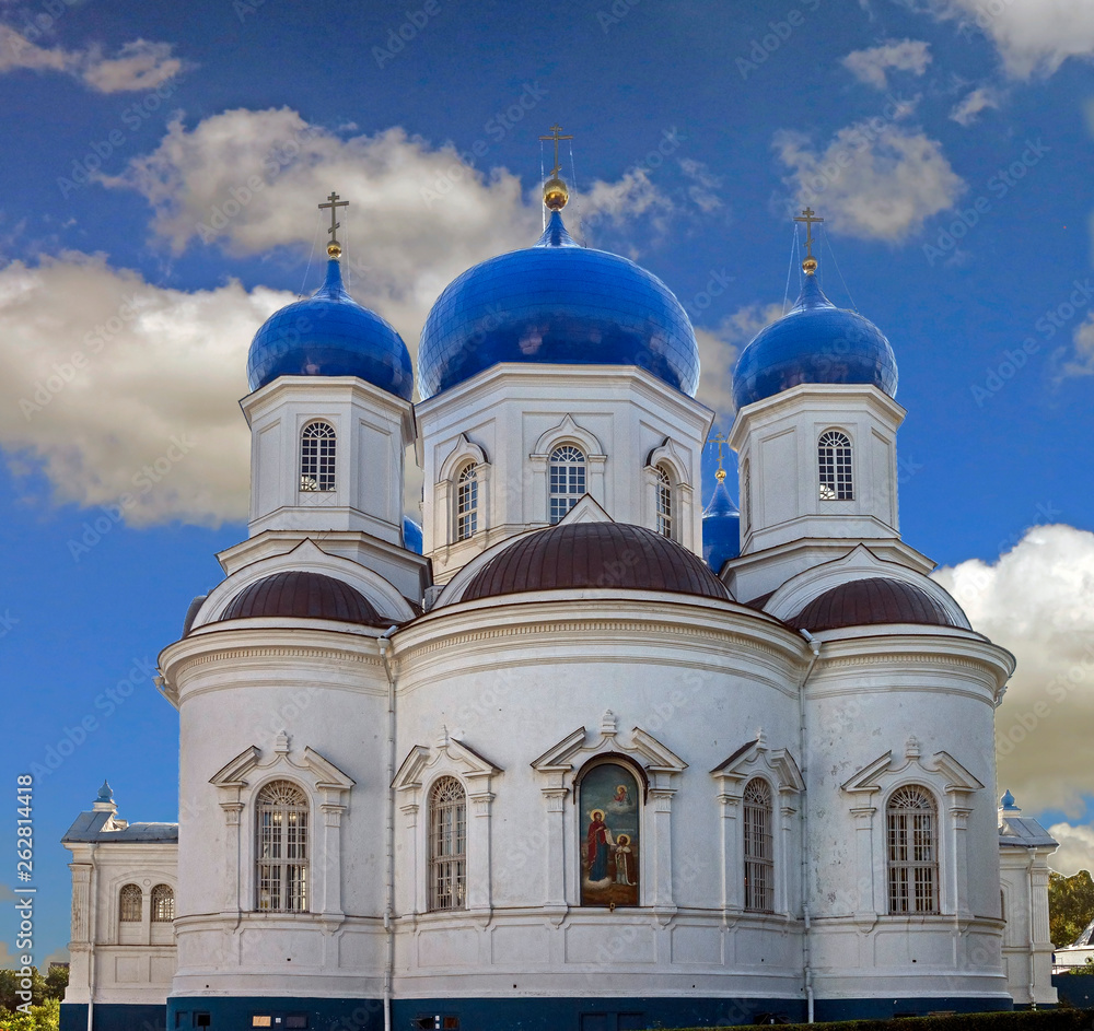 Cathedral temple of Bogolubovo monastery. Village of Bogolubovo, Russia. Years of construction 1855 - 1856