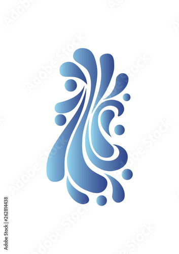 Abstract design of different types of water shapes in white background