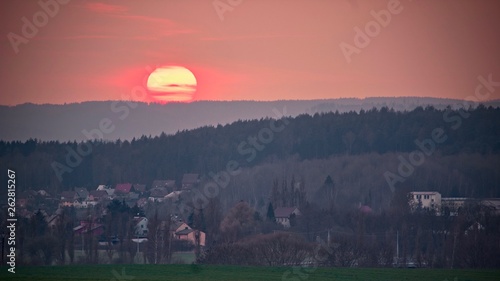 Sunset over the city