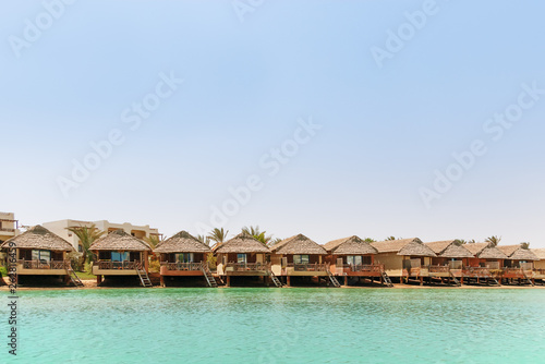 Bungalows and villas near the water in El Gouna town  Egypt.