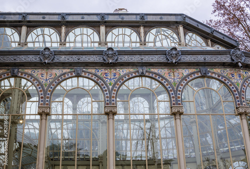 Glass Palace in Buen Retiro Park also called simply El Retiro in Madrid, capital city of Spain