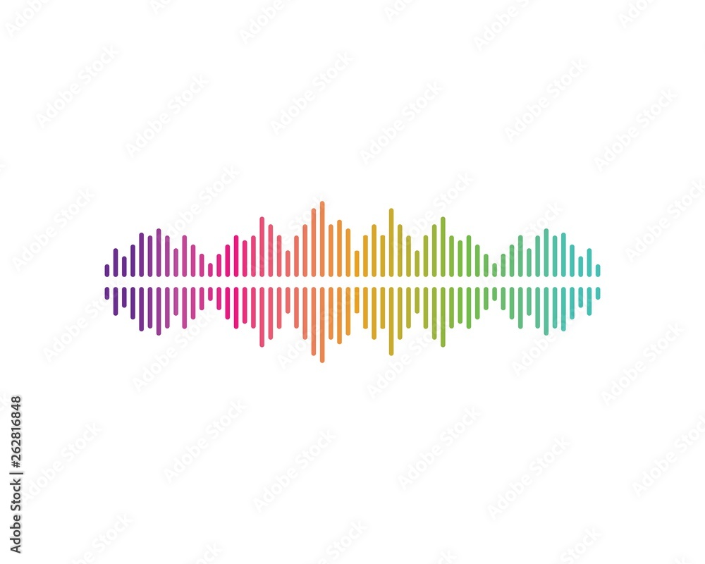 sound wave,pulse ilustration logo vector icon