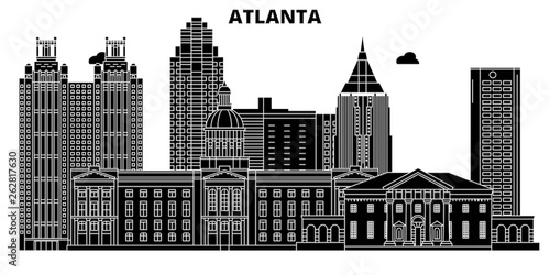 Atlanta , United States, outline travel skyline vector illustration 