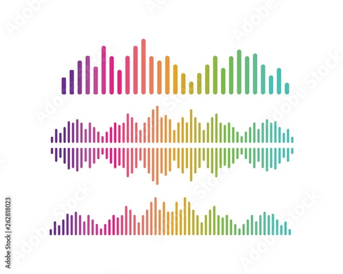 sound wave,pulse ilustration logo vector icon