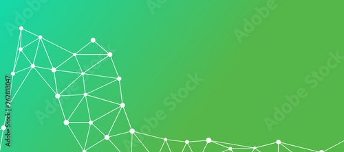 Abstrakt verbundene Punkte auf mehrfarbigem Hintergrund, technisch abstrakter Hintergrund. Technologiekonzept, LowPoly, Polygone, Dreiecke, Netzwerk, Soziales Netzwerk, IOT, Internet