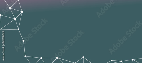 Abstrakt verbundene Punkte auf mehrfarbigem Hintergrund, technisch abstrakter Hintergrund. Technologiekonzept, LowPoly, Polygone, Dreiecke, Netzwerk, Soziales Netzwerk, IOT, Internet