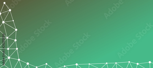 Abstrakt verbundene Punkte auf mehrfarbigem Hintergrund, technisch abstrakter Hintergrund. Technologiekonzept, LowPoly, Polygone, Dreiecke, Netzwerk, Soziales Netzwerk, IOT, Internet