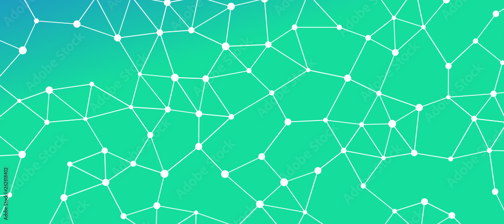 Abstrakt verbundene Punkte auf farbigem Hintergrund, technisch abstrakter Hintergrund. Technologiekonzept, LowPoly, Polygone, Dreiecke, Netzwerk, Soziales Netzwerk, IOT, Internet Abstrakt verbundene Punkte auf farbigem Hintergrund, technisch abstrakter Hintergrund. Technologiekonzept, LowPoly, Polygone, Dreiecke, Netzwerk, Soziales Netzwerk, IOT, Internet
