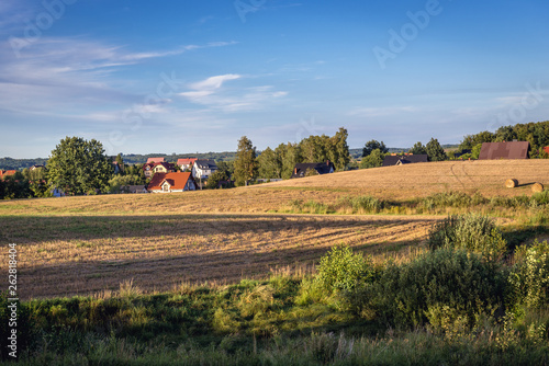 Aerial view in Kartuzy County  Kashubia Lakeland in Pomeranian Voivodeship  Poland