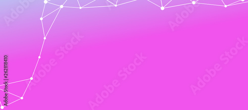 Abstrakt verbundene Punkte auf farbigem Hintergrund, technisch abstrakter Hintergrund. Technologiekonzept, LowPoly, Polygone, Dreiecke, Netzwerk, Soziales Netzwerk, IOT, Internet