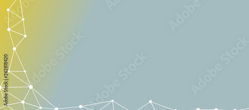 Abstrakt verbundene Punkte auf farbigem Hintergrund, technisch abstrakter Hintergrund. Technologiekonzept, LowPoly, Polygone, Dreiecke, Netzwerk, Soziales Netzwerk, IOT, Internet