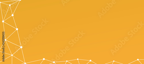 Abstrakt verbundene Punkte auf farbigem Hintergrund, technisch abstrakter Hintergrund. Technologiekonzept, LowPoly, Polygone, Dreiecke, Netzwerk, Soziales Netzwerk, IOT, Internet
