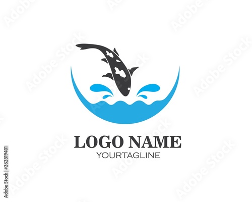 Koi fish logo vector