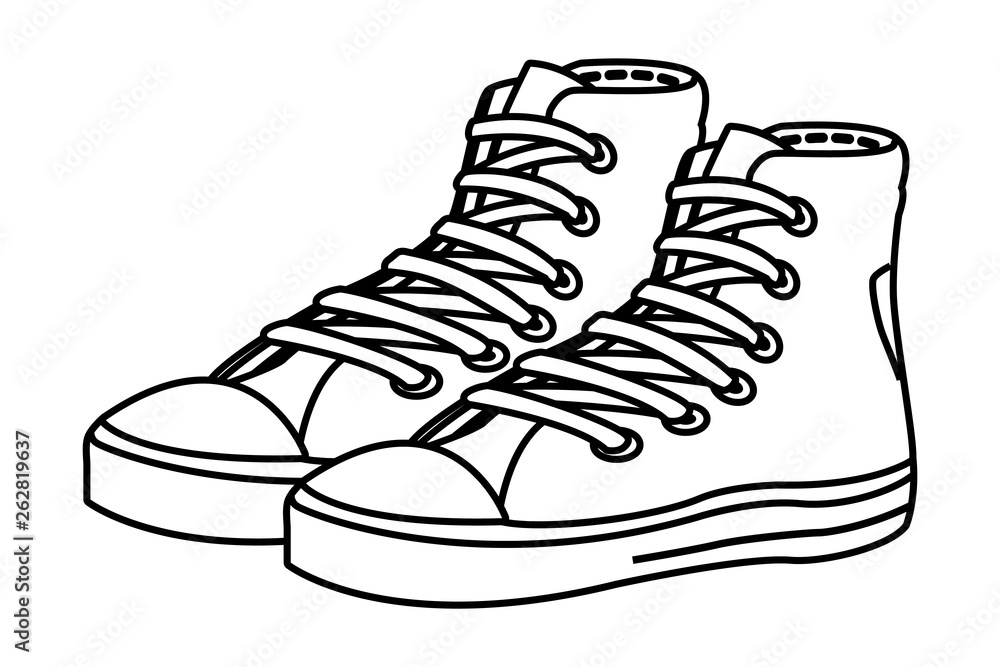 pair of sneaker icon black and white