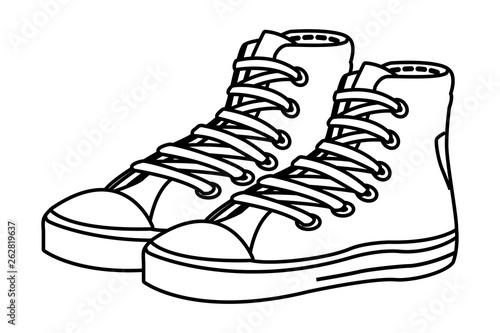 pair of sneaker icon black and white