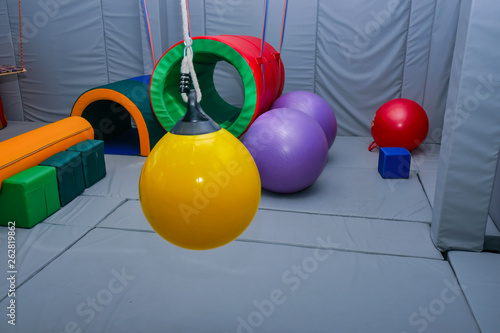 Wallpaper Mural Children's playroom for disabled children with autism is equipped with soft toys, the walls are covered with soft protective material. Torontodigital.ca