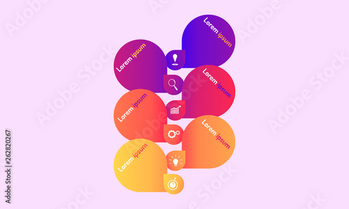 abstract mark point data elements infographic modern design style with markpoint graph think search gear target icons. vector illustration eps10 photo