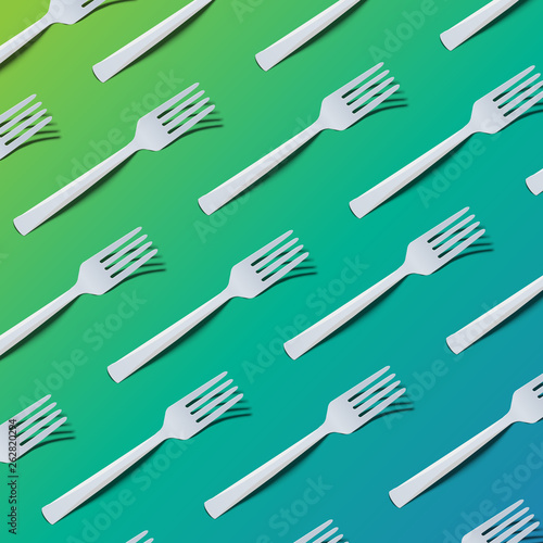 High detailed colorful background with forks, vector illustration