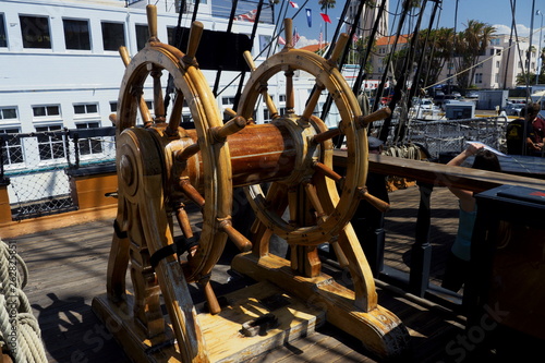 rudder of a ship in San Diego California USA