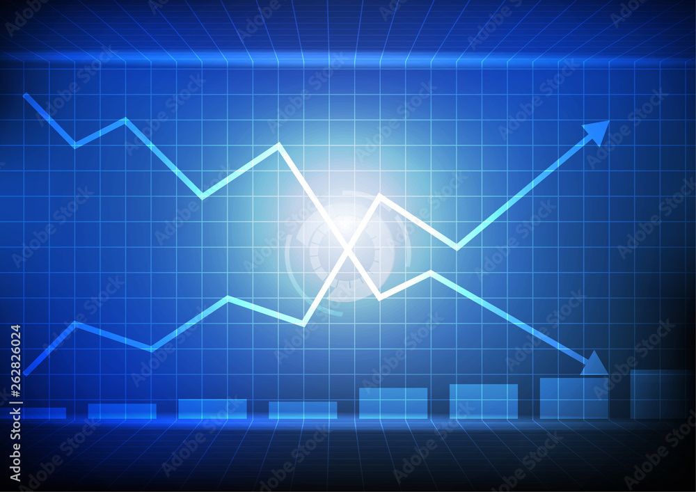 Vector : Blue grid with business graphs Vector : Blue grid with business graphs