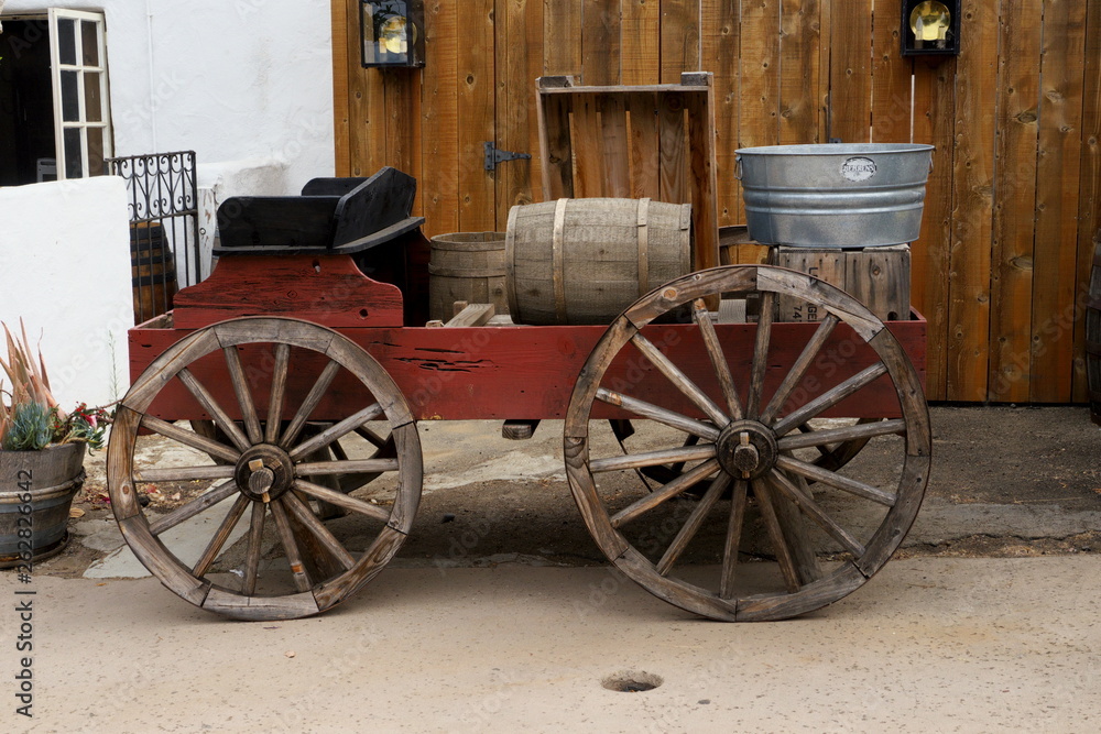 old wooden carriage in San Diego California USA