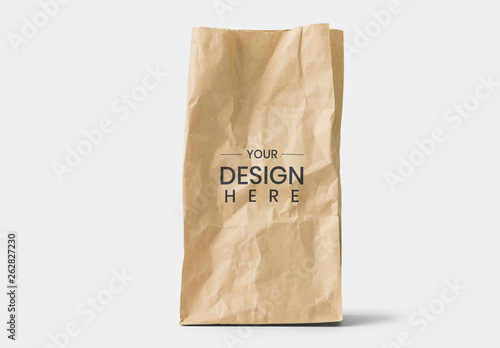 Download Paper Bag Mockup On White Background Stock Template Adobe Stock
