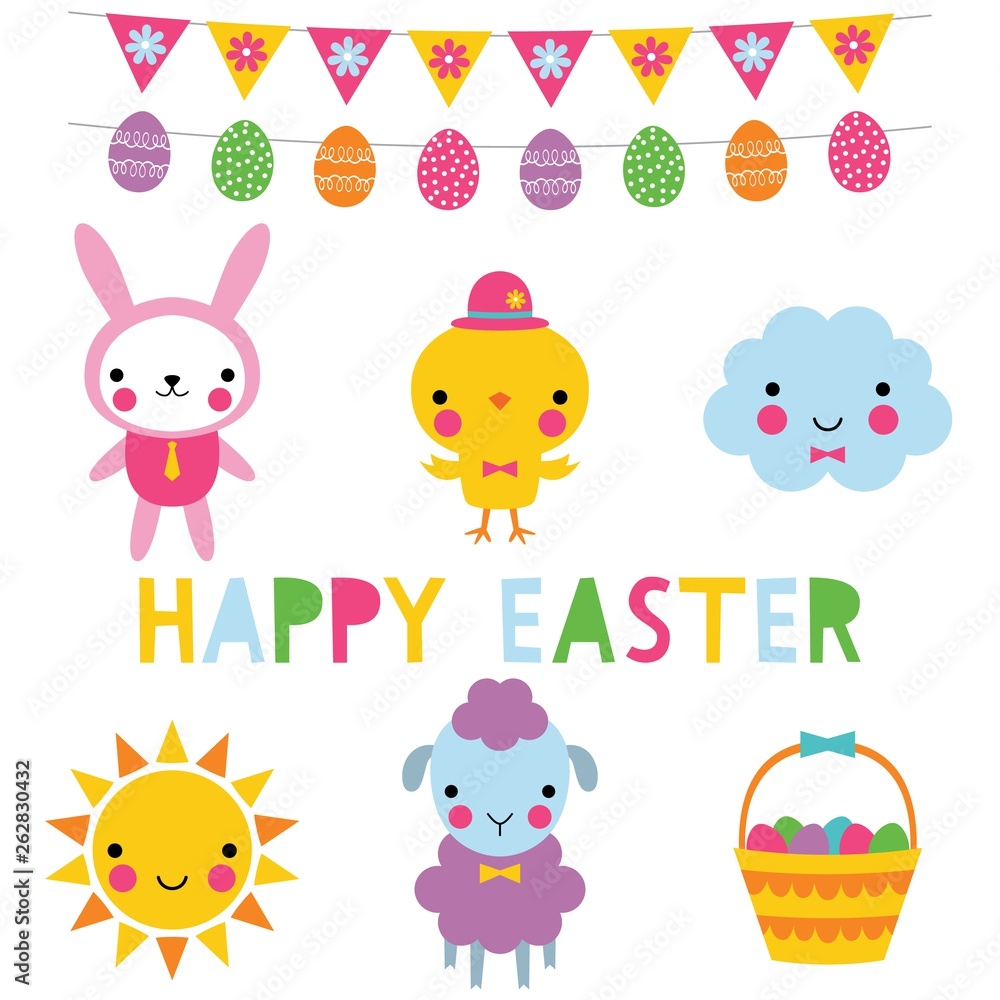 Fototapeta premium Easter icons set